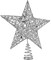 Silver Star Tree Topper - Christmas Silver Glitter Sparkle Star Ornament